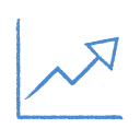 Graphic with the arrow moving up